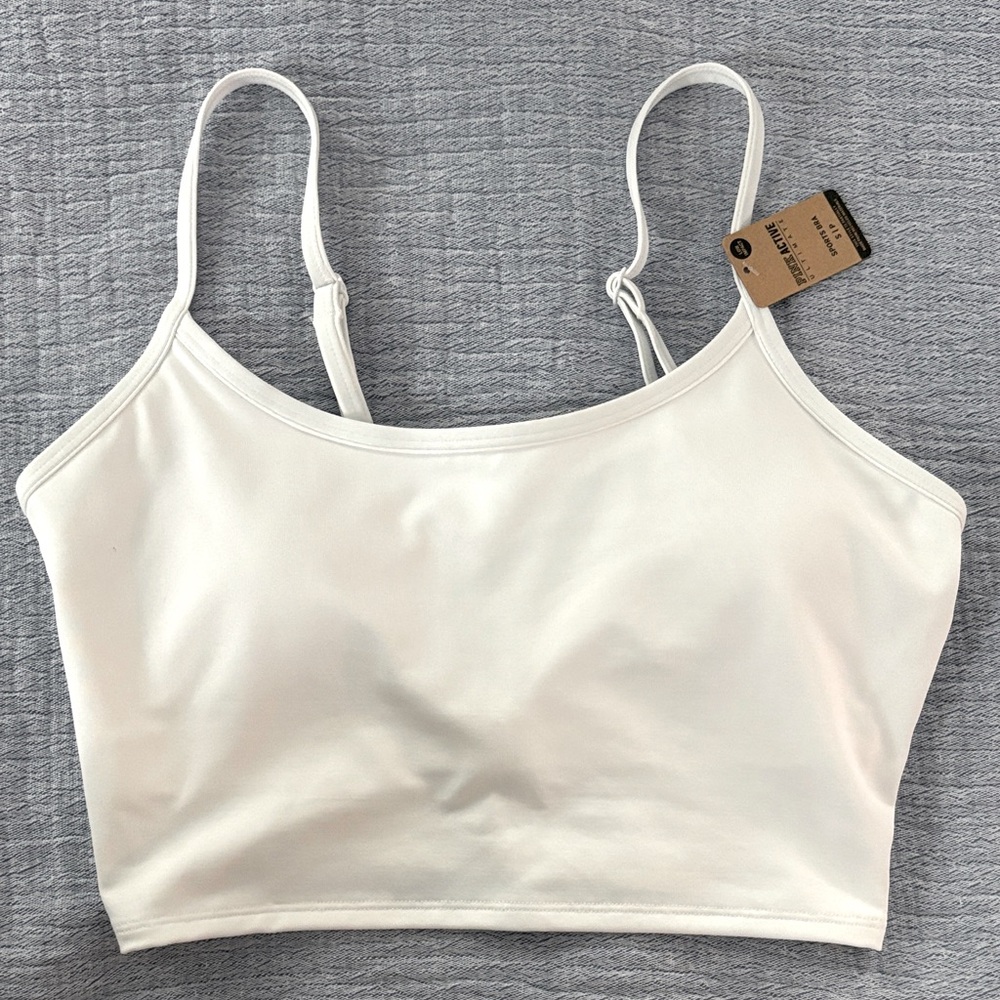 Pink Active White Sports Bra